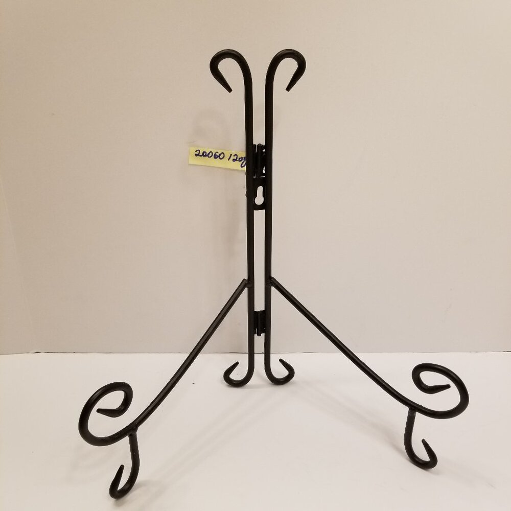 Front Loading Easel, Back Hinges, Folding, Adjustable Black Metal 13" Tall Easel